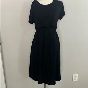 Maternity Black Nursing Friendly Dress